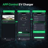EV Charger 50 Amps, Smart Screen Level 2 Charging Station with WIFI, 240V J1772 Home Electric Vehicle Charger NEMA 14-50 Plug or Hardwire, APP Controlled Car Charger