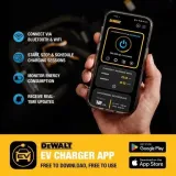 DEWALT Electric Vehicle Level 2 EV Charger up to 48 Amps 240V, App Control Bluetooth & Wi-Fi, CSA Certified Indoor/Outdoor Hardwired Wall Mounted Charging Station with 25 ft. Cable