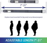 Airplane Seat Belt Extender, 7-31  Airline Seatbelt Extender Adjustable - FITS ALL Airlines in US Except Southwest-Free Carrying Case (Silver)