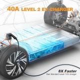 40 Amp Level 2 Portable EV Charger Charging Cable Station, Electric Vehicle Charger Plug-in EV Charging Station with All J1772 EV Cars (240 Volt, 25ft Cable, NEMA 14-50)