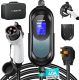 Level 2 EV Charger 40Amp 9.6kW 240V EV Charger Level 2 with Smart LED Screen, 16/20/24/32/40A, 12 Hours Delay Timer, 21FT Electric Car Charger with Bag/Wall Mount/Cable Holder, NEMA 14-50P J1772 Evs