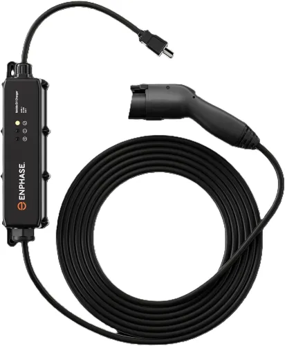 Enphase Mobile EV Charger, 12 A, Safety Certified, Indoor/Outdoor, 25ft Rugged Cable & SAE J1772 Connector, 120V, NEMA 5-15 Plug