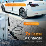 Portable Level 2 EV Charger (240V, 40A) J1772 Charge, Portable Electric Car Charger NEMA 14-50 & 5-15, ETL Certified, IP67, 21ft Cable, Electric Vehicle Charging Station