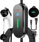 Electric Vehicle Charger Level 1 & 2 16 Amp EV Charging Station Includes NEMA5-15P & 6-20 Plug, Compatible with J1772 Electric Cars Household Travel Travel Portable Charger