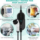 Level 2 Electric Vehicle (EV) Charger(32Amp, 220V-240V, NEMA 14-50 Plug), 25ft Cable ETL Listed Portable Indoor/Outdoor EVSE SAE J1772 EV Car Charging Station w/Delay Timer, WiFi Enabled