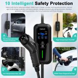Portable Electric Vehicle Charger 15 Amp Level 1 Home EV Charger (110V), 25 FT Electric Vehicle Charging Station, Scheduled Charging,Smart APP, Nema 5-15 P Electric Car Charger for SAE J1772