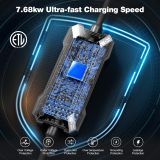 GRECELL Tesla Level 2 EV Charger, ETL Certified 32A 240V 7.68kW NACS for Tesla, Mobile Electric Vehicle Charging Station Portable Car Charger Current Adjustable with 25ft Cable and NEMA 14-50 Plug
