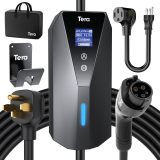 Tera Electric Vehicle Charger Portable: Level 2 & 1 J1772 16A 8A 110V 240V ETL NEMA 14-50 Plug Indoor & Outdoor EV Charging Station with NEMA 5-15 Adapter Cord 23FT Cable P02