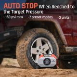 ETENWOLF VORTEX S6 Tire Inflator Portable Air Compressor for Heavy-duty Vehicle, Cordless Air Pump for Car & Inflatables with 19200 mAh Battery, 100% Duty Cycle & Dual Cylinder Bike Pump, Vivid Orange