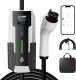 Level 2 EV Charger 32Amp,7.68KW Electric Vehicle Charger Portable 240V,SAE-J1772 and NEMA 14-50 Plug, Scheduled Charging,Adjustable Current,Smart APP, 25 FT Cable for EV and Hybrid Vehicles