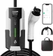Level 2 EV Charger 32Amp,7.68KW Electric Vehicle Charger Portable 240V,SAE-J1772 and NEMA 14-50 Plug, Scheduled Charging,Adjustable Current,Smart APP, 25 FT Cable for EV and Hybrid Vehicles