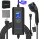 Portable Level 1 & 2 EV Charger,16A 110-240V with Fix Time Charge, 20FT Cable, NEMA 6-20 Plug and NEMA 5-15 Adapter, SAE J1772 EV Electric car Charger, Current Adjustable(NOT for Tesla)