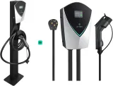 Lectron Bundle - V-Box 48 Amp Electric Vehicle Charging Station & EV Charger Pedestal Stand for V-Box