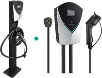 Lectron Bundle - V-Box 48 Amp Electric Vehicle Charging Station & EV Charger Pedestal Stand for V-Box
