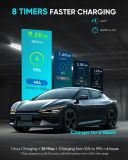 Level 2 EV Charger 40Amp 9.6kW 240V EV Charger Level 2 with Smart LED Screen, 16/20/24/32/40A, 12 Hours Delay Timer, 21FT Electric Car Charger with Bag/Wall Mount/Cable Holder, NEMA 14-50P J1772 Evs