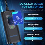 Portable Level 1 & 2 EV Charger,16A 110-240V with Fix Time Charge, 20FT Cable, NEMA 6-20 Plug and NEMA 5-15 Adapter, SAE J1772 EV Electric car Charger, Current Adjustable(NOT for Tesla)
