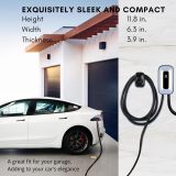 EV Charger Level 2，50 Amp Charge Station, 240V Level 2 Charger,Indoor/Outdoor EVSE, 25Ft Cable Level 2 ev Charger, 2.4GWiFi/APP/RFID Card (NEMA14-50 Plug or Hardwired)