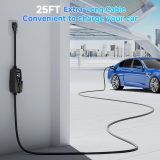 Level 2 EV Charger, 40Amp Electric Car Charger Portable EV Charger 25FT Cable with NEMA 14-50 Plug, Adjustable Current, Timing Delay Electric Vehicle Charger for J1772 BEVs/PHEVs 240V 9.6kW