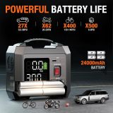Portable Heavy-Duty Tire Inflator for Pickup Truck,RV, 300PSI Air Compressor, 9X Faster Inflator with 3.7 inch Digital Gauge. 5 Safety Protections and Cooling System for Truck, SUV, Compact Cars