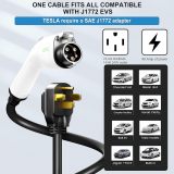 QPQ Level 2 EV Charger 48Amp 240V 25FT Cable EV Chargers for Home Level 2,Electric Car Charger Indoor/Outdoor Wall Electric Vehicle Charging Stations with NEMA 14-50 Plug for J1772 EVs