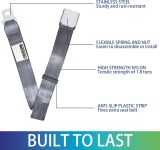 Airplane Seat Belt Extender, 7-31  Airline Seatbelt Extender Adjustable - FITS ALL Airlines in US Except Southwest-Free Carrying Case (Silver)