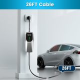 Portable Level 1 and Level 2 EV Charger 240V 32A (7.68kw) with 26ft Charging Cable NEMA 14-50 5-15 for SAE-J1772 Electric Vehicles Charging Station