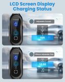 Level 1-2 EV Charger (16 Amp 110-240V 24ft Cable), Portable Electric Vehicle Charger with NEMA 6-20 Plug NEMA 5-15 Adapter,Plug-in Home EV Charging Station for SAE J1772 Evs