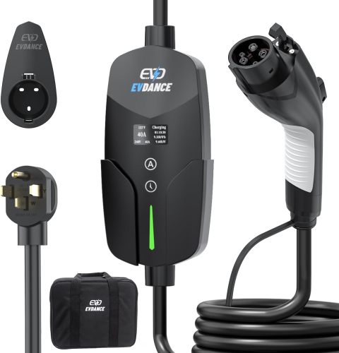 Level 2 EV Charger (40Amp, 240V, NEMA 14-50P), Portable Electric Vehicle Charging Stations EV Charger with 25 ft Charging Cable EV Chargers for Home Level 2