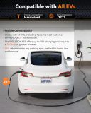 WOLFBOX Level 2 EV Charger 50 Amp - Smart Display, RFID Card, 25ft Cable, Outdoor/Indoor, Hardwired EV Charger Level 2, WiFi Enabled Electric Car Charger, 240V Electric Vehicle Charging Stations