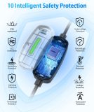 Level 1&2 EV Charger, Electric Vehicle Portable Charger with 25FT Cable, Home EV Charging Station for J1772 Electric Cars, 16Amp 110V-240V, NEMA 6-20 & NEMA 5-15 Plug