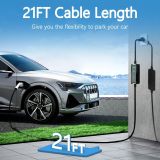 QPQ Level 1-2 EV Charger, 16 Amp 110-240V Portable Electric Car Charger, Electric Vehicle Charging Stations with NEMA 6-20 Plug & NEMA 5-15 Adapter for J1772, Level 2 EV Charger with 21 FT Cable