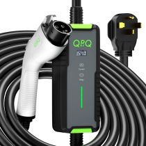 QPQ Level 2 EV Charger 32A 240V, Portable Electric Vehicle Charging Stations with Adjustable Current/Timing Delay, J1772 EV Car Charger Level 2 Charger with 21 FT Cable, NEMA 14-50 Plug