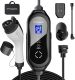 Level 1-2 EV Charger (16 Amp 110-240V 24ft Cable), Portable Electric Vehicle Charger with NEMA 6-20 Plug NEMA 5-15 Adapter,Plug-in Home EV Charging Station for SAE J1772 Evs