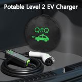 QPQ Level 1-2 EV Charger, 16 Amp 110-240V Portable Electric Car Charger, Electric Vehicle Charging Stations with NEMA 6-20 Plug & NEMA 5-15 Adapter for J1772, Level 2 EV Charger with 21 FT Cable