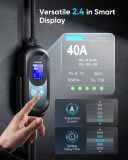 Level 2 EV Charger 40Amp 9.6kW 240V EV Charger Level 2 with Smart LED Screen, 16/20/24/32/40A, 12 Hours Delay Timer, 21FT Electric Car Charger with Bag/Wall Mount/Cable Holder, NEMA 14-50P J1772 Evs