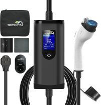 Level 2 EV Charger 32A 240V Portable with NEMA14-50 Plug, Adjustable Current & Time Delay, Electric Vehicle Charging Station 25ft Cable for J1772 EV