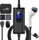 Level 2 EV Charger 32A 240V Portable with NEMA14-50 Plug, Adjustable Current & Time Delay, Electric Vehicle Charging Station 25ft Cable for J1772 EV
