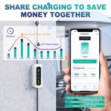 Portable EV Charger Level 1+2, 110V-240V 16A/13A/10A/8A Smart WiFi Enabled Electric Vehicle Car Charging Stations, Indoor/Outdoor EVSE SAE J1772 EV Car Charger with 25 ft Cable