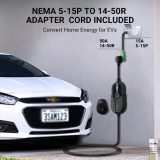 Tera Electric Vehicle Charger for Tesla: Level 1 & 2 J1772 32A 8A 110V 240V ETL Energy Star Wall Connector Dual Use EV Portable NEMA 14-50 & 5-15 Wi-Fi Enabled 25FT Cable with Holder P01