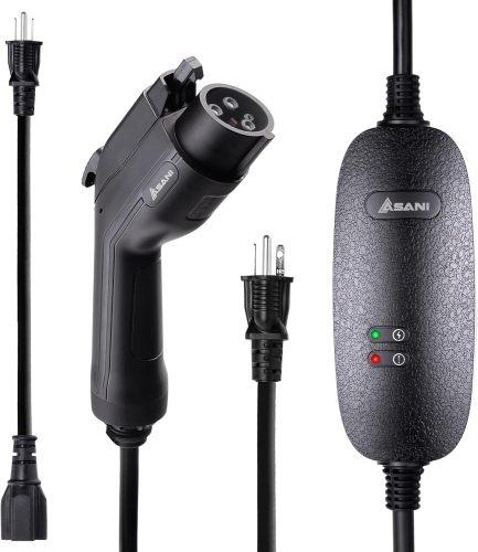 Asani Level 1 & 2 EV Charger - 110-240V at 16 Amps - Portable Electric Vehicle EV Charger with NEMA 6-20 with NEMA 5-15 Adapter Plug for J1772 Electric Cars