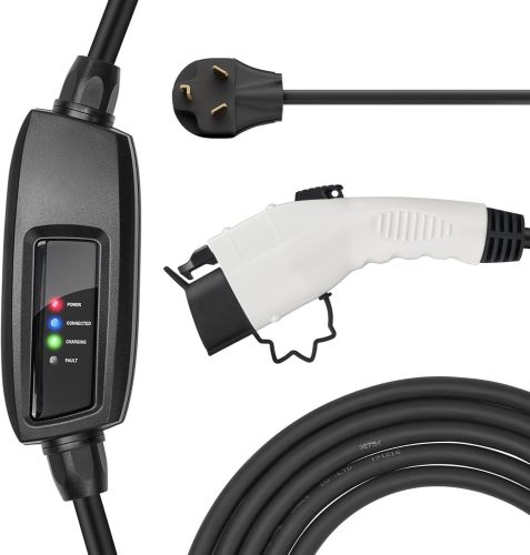 BougeRV Portable EV Charger Cable (16A, 25FT) EVSE Electric Vehicle Charging Station with NEMA10-30