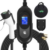 50 Amp Electric Vehicle Charger Level 2 Portable EV Charging Station with 25 FT Cord Super Fast Car Charging Station, NEMA14-50 with SAE J1772, Compatible Indoor/Outdoor