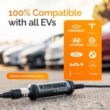 Portable Level 2 EV Charger (240V, 40A) J1772 Charge, Portable Electric Car Charger NEMA 14-50 & 5-15, ETL Certified, IP67, 21ft Cable, Electric Vehicle Charging Station