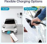 Level 2 EV Charger, Max 48A 240V 11.5KW, Wi-Fi Bluetooth APP Enabled EVSE,4.3 Inch Display,25ft Cable,NEMA 14-50 Plug Electric Vehicle Charging Station Compatible with All SAE J1772 EV Models