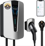 Level 2 EV Charger 40 Amp - RFID Card, 25ft Cable, Outdoor/Indoor, NEMA 14-50 EV Charger Level 2, WiFi Enabled Electric Car Charger, Electric Vehicle Charging Stations