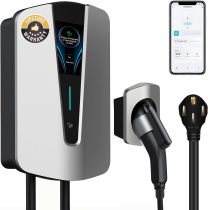 Level 2 EV Charger 40 Amp - RFID Card, 25ft Cable, Outdoor/Indoor, NEMA 14-50 EV Charger Level 2, WiFi Enabled Electric Car Charger, Electric Vehicle Charging Stations