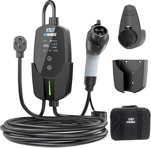 Level 2 EV Charger for Home - 40Amp EV Charger Level 2 NEMA 14-50 EV Charger with 25ft Cable EV Charger Adjustable Current/Delay Charger Electric Vehicle Charging Stations
