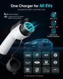 Level 2 EV Charger 40Amp 9.6kW 240V EV Charger Level 2 with Smart LED Screen, 16/20/24/32/40A, 12 Hours Delay Timer, 21FT Electric Car Charger with Bag/Wall Mount/Cable Holder, NEMA 14-50P J1772 Evs