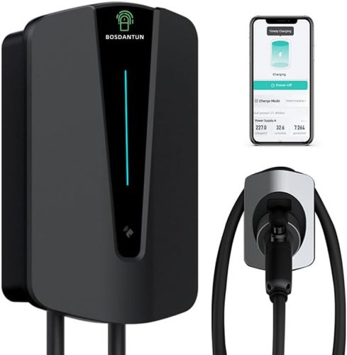 Home Level 2 EV Charger 48 Amp 240V Indoor/Outdoor EVSE Electric Vehicle Charging Stations 25ft Cable for J1772 EVs Tesla Charger ev Chargers for Home Level 2 (for Tesla black4.3‘ 11kw)