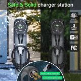 EV Charger 50 Amps, Smart Screen Level 2 Charging Station with WIFI, 240V J1772 Home Electric Vehicle Charger NEMA 14-50 Plug or Hardwire, APP Controlled Car Charger